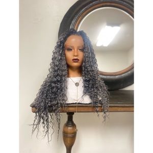Curly Gray Ombre Hair Wig